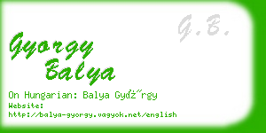 gyorgy balya business card